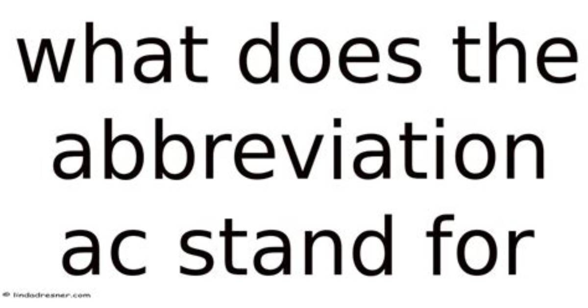 What Does the Abbreviation Ac Stand for Picat