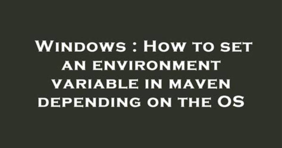 What Does the Maven_Opts Environment Variable Do? [Closed]