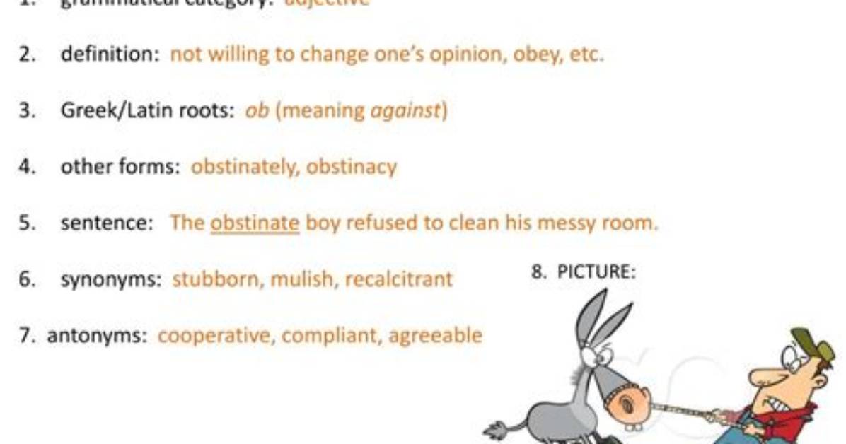 What Does the Word Obstinate?