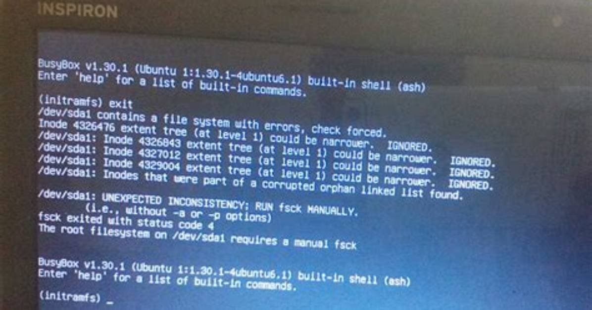 What Does This Busybox Initramfs Error Message Mean?