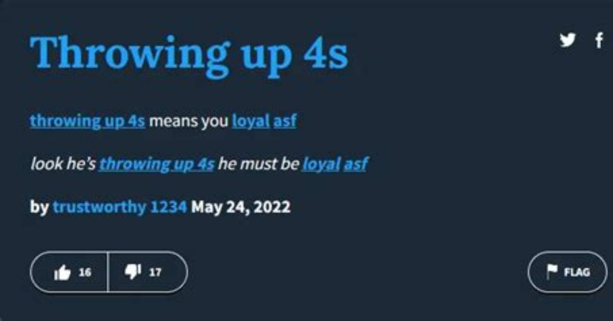 What Does Throwing up 4S Mean?