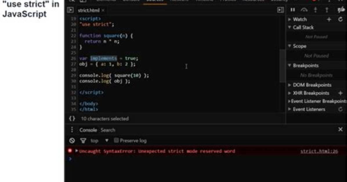 What Does "Use Strict" Do in Javascript, and What Is the Reasoning Behind It?