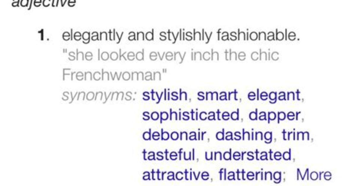 What Does Very Chic Mean?