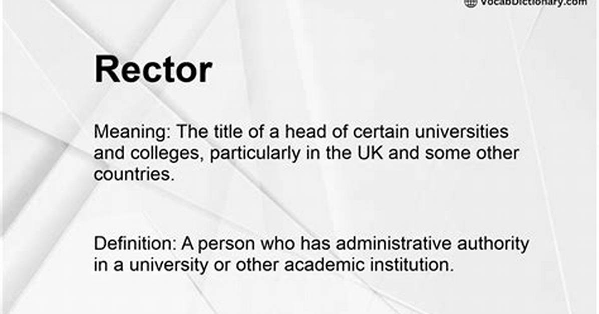What Does Vice Rector Meaning?