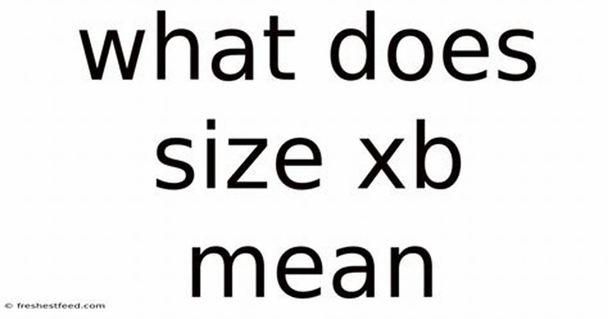 What Does Xb Mean in Sizes?