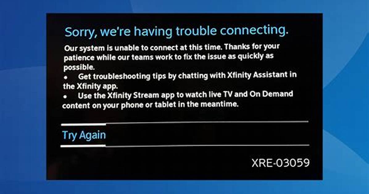 What Does Xfinity Code Xre 03059 Mean