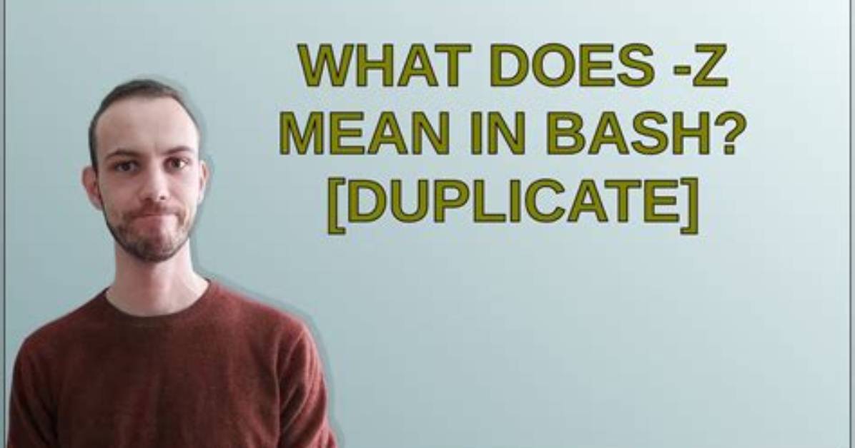 What Does -Z Mean in Bash? [Duplicate]