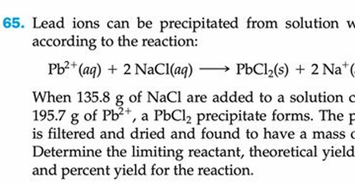 What Forms a Precipitate with Lead