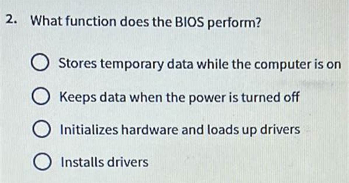 What Function Does Bios Perform?