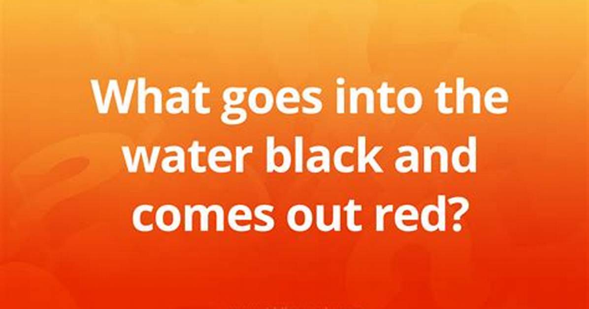 What Goes into the Water Black and Comes out Red? -Word Riddles Level 89