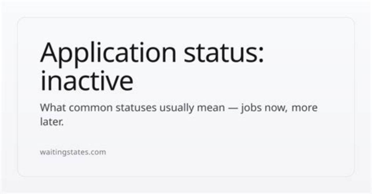 What Inactive Status Means?
