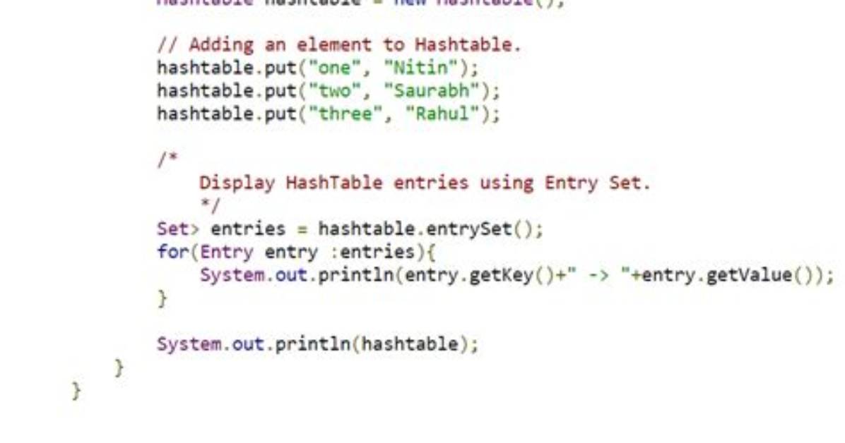 What Interface Does Java. Util. Hashtable Implement?