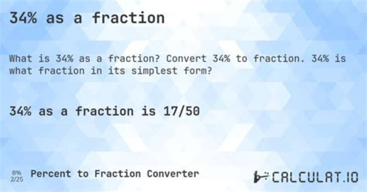 What Is 34% in a Fraction in Its Simplest Form?