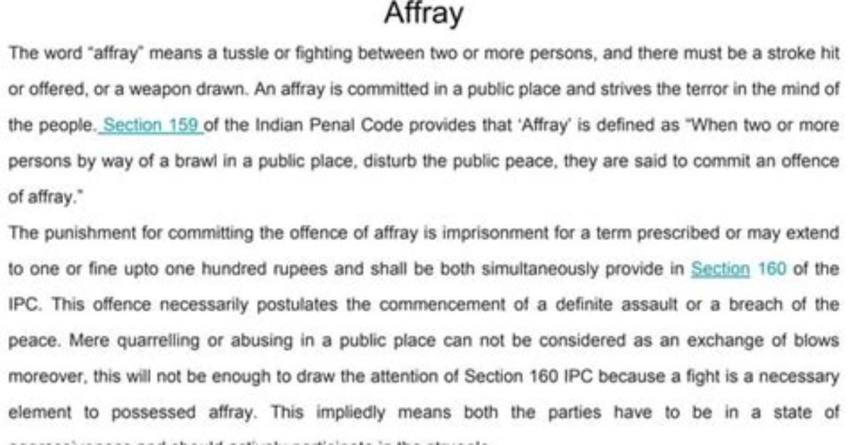 What Is a Affray?