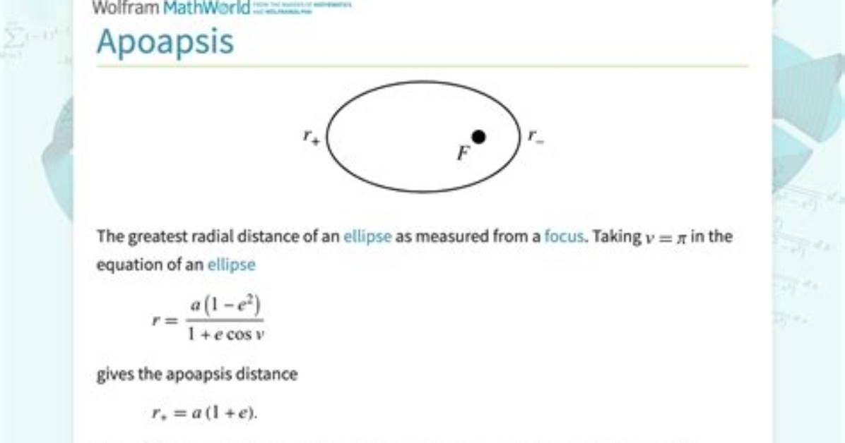 What Is a Apoapsis in Physics?