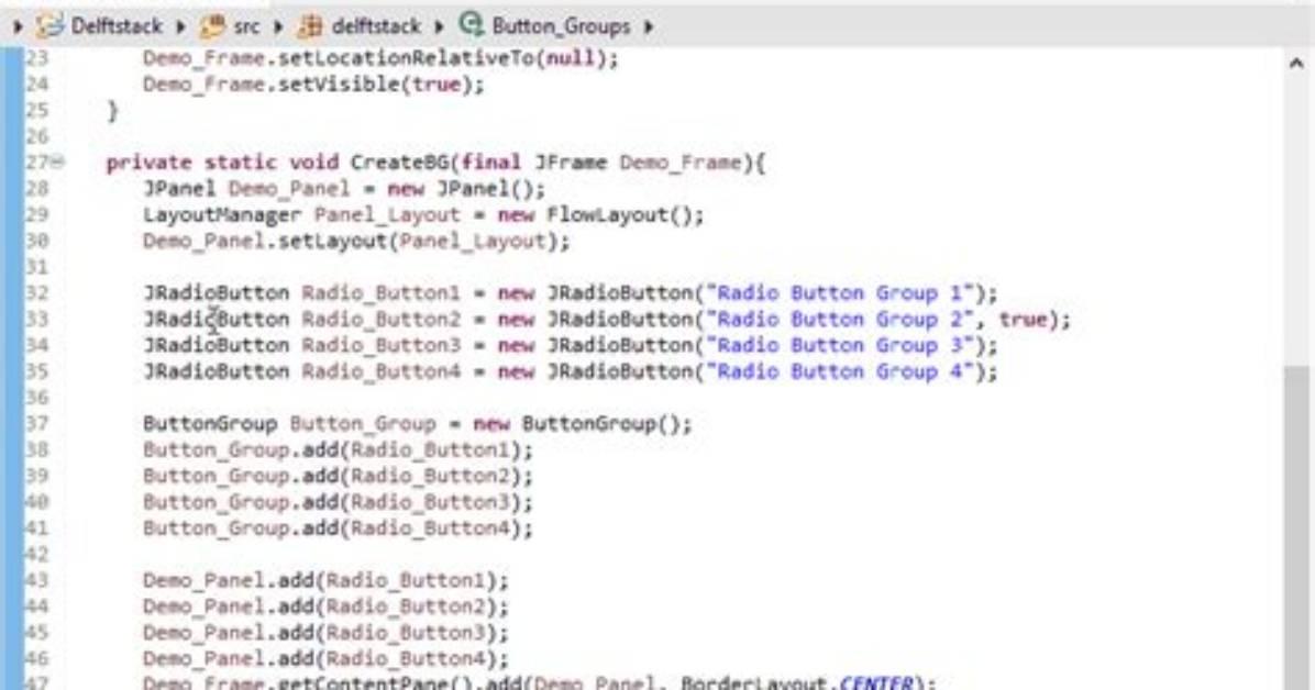 What Is a Button Group Java