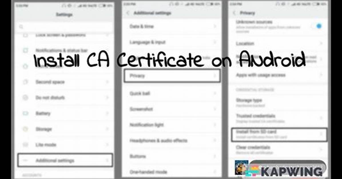 What Is a Ca Certificate Android?