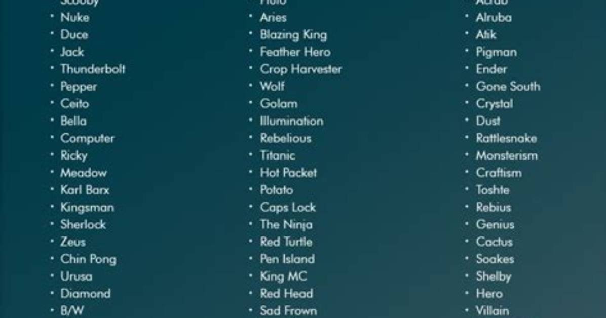 What Is a Good Minecraft Name