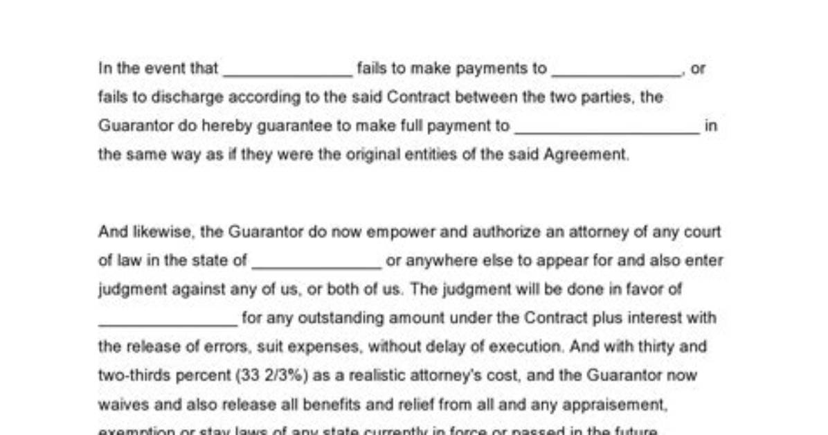 What Is a Guarantee Form