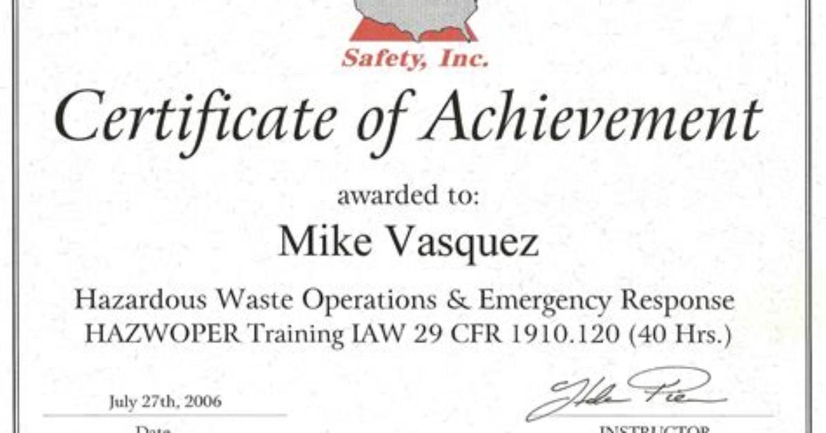 What Is a Hazwoper Certification