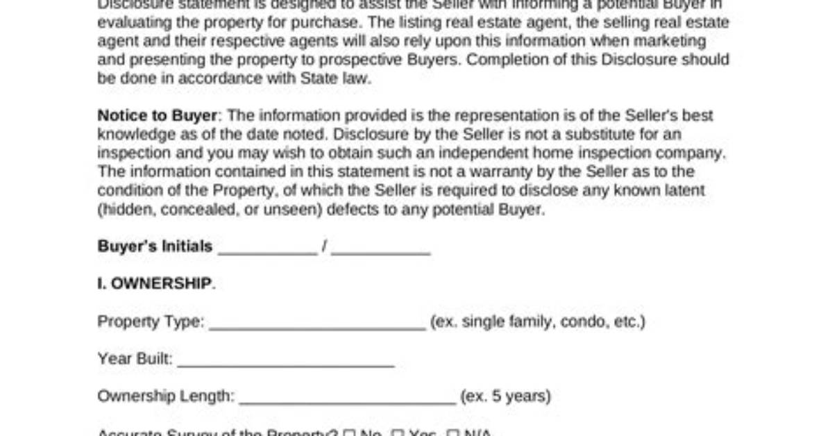 What Is a House Disclosure Statement