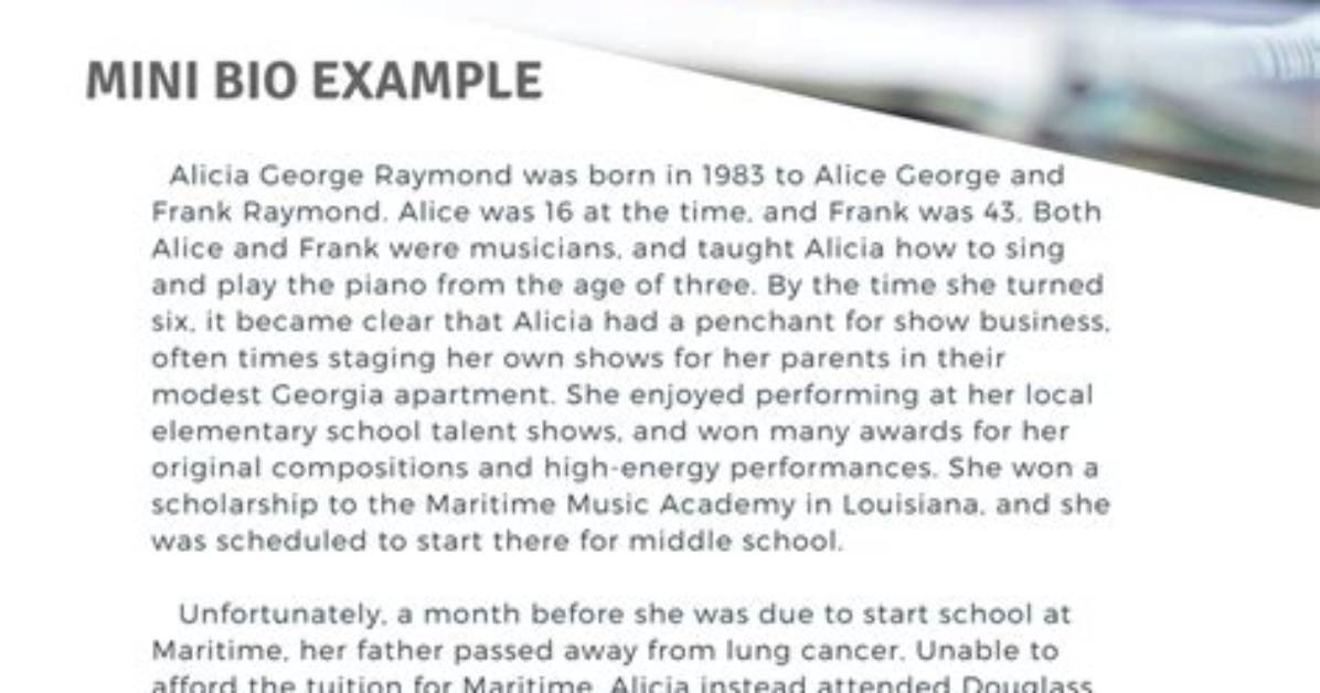 What Is a Mini Biography