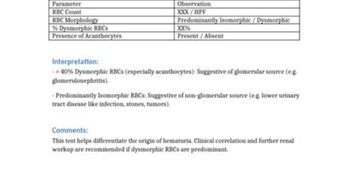 What Is a Morphology Report?