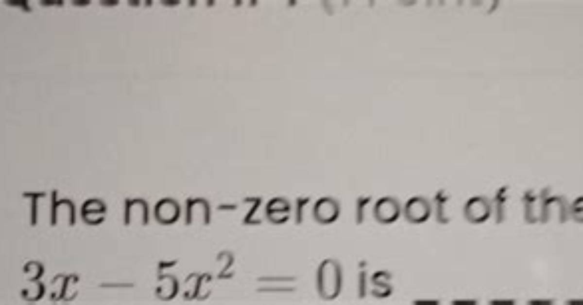 What Is a Non Zero Root?