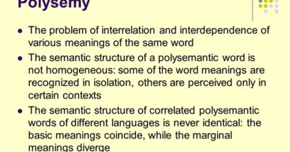 What Is a Polysemy Example?
