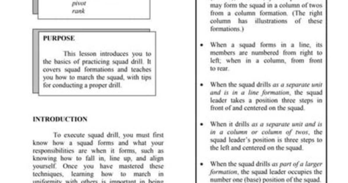 What Is a Squad Drill