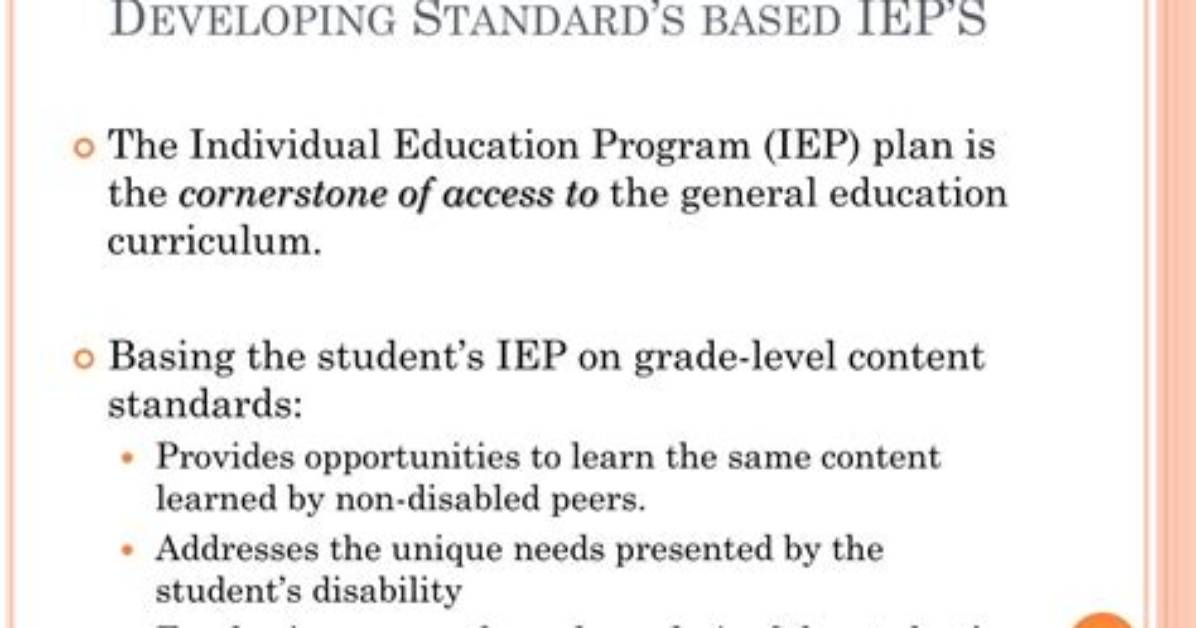 What Is a Standard Based Iep?