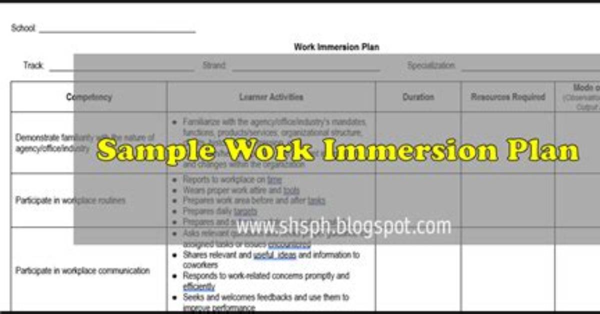 What Is a Work Immersion