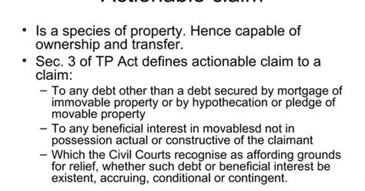 What Is Actionable Claim?