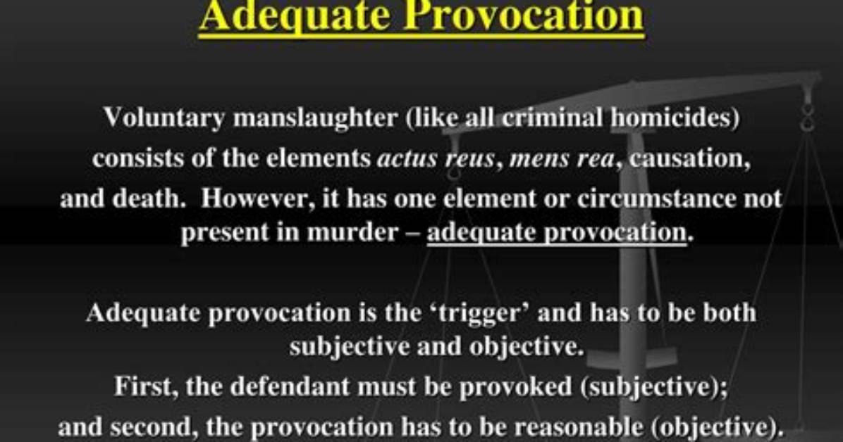 What Is Adequate Provocation