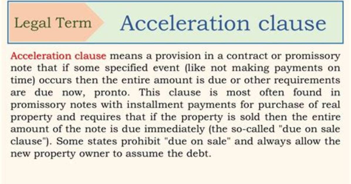 What Is an Acceleration Clause?