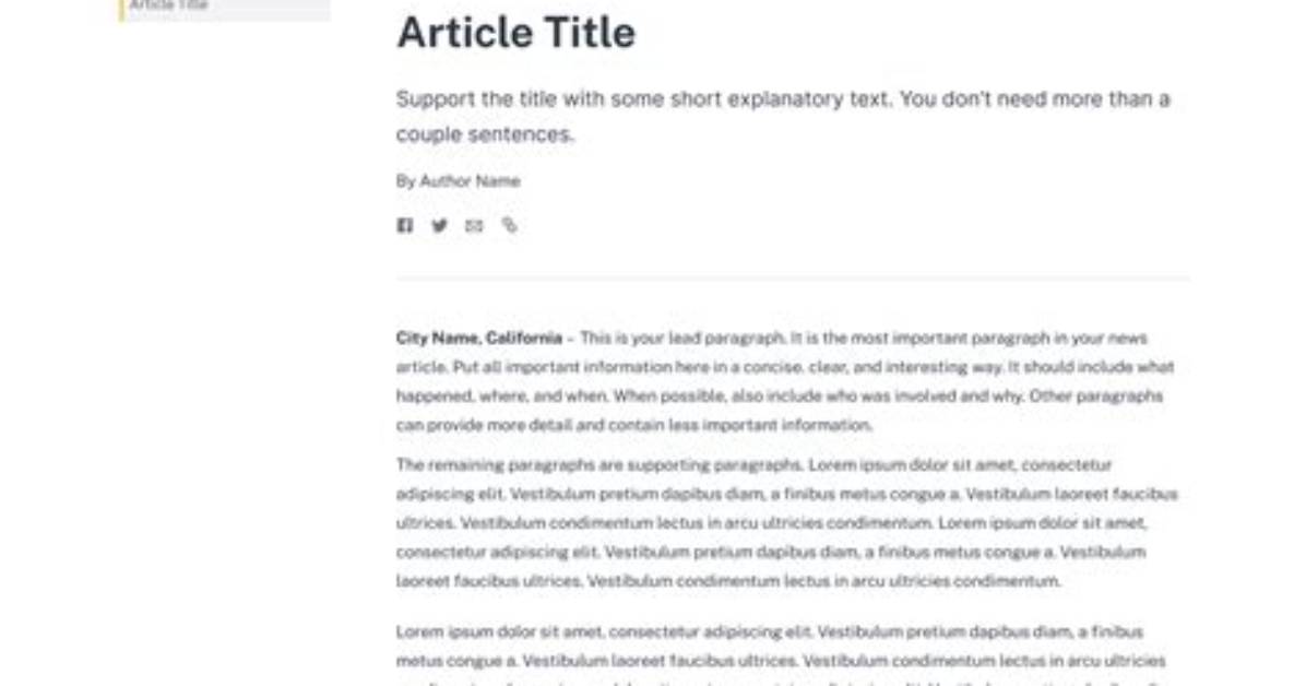 What Is Article in Html Example?
