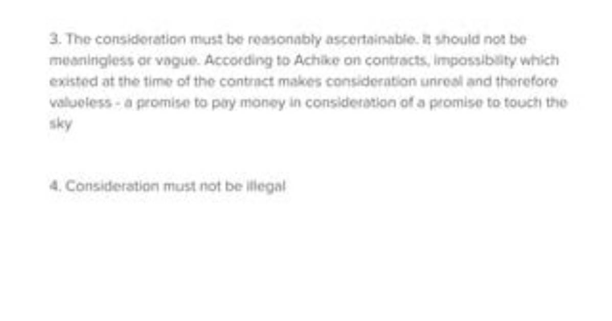 What Is Ascertainable Consideration?