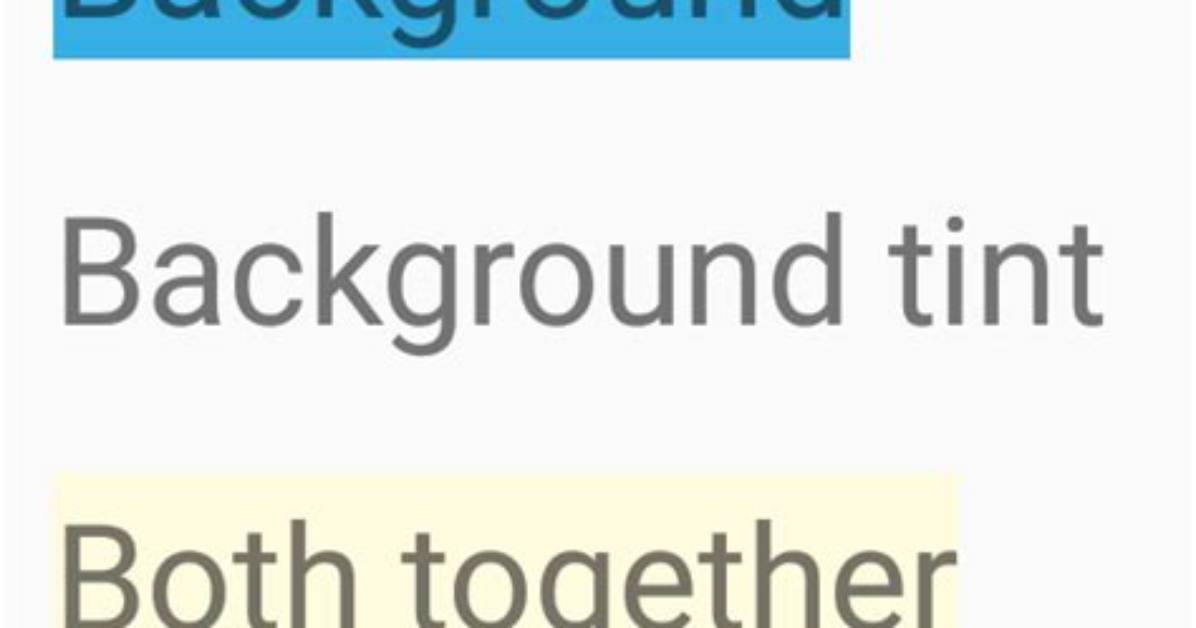 What Is Background Tint Mode in Android