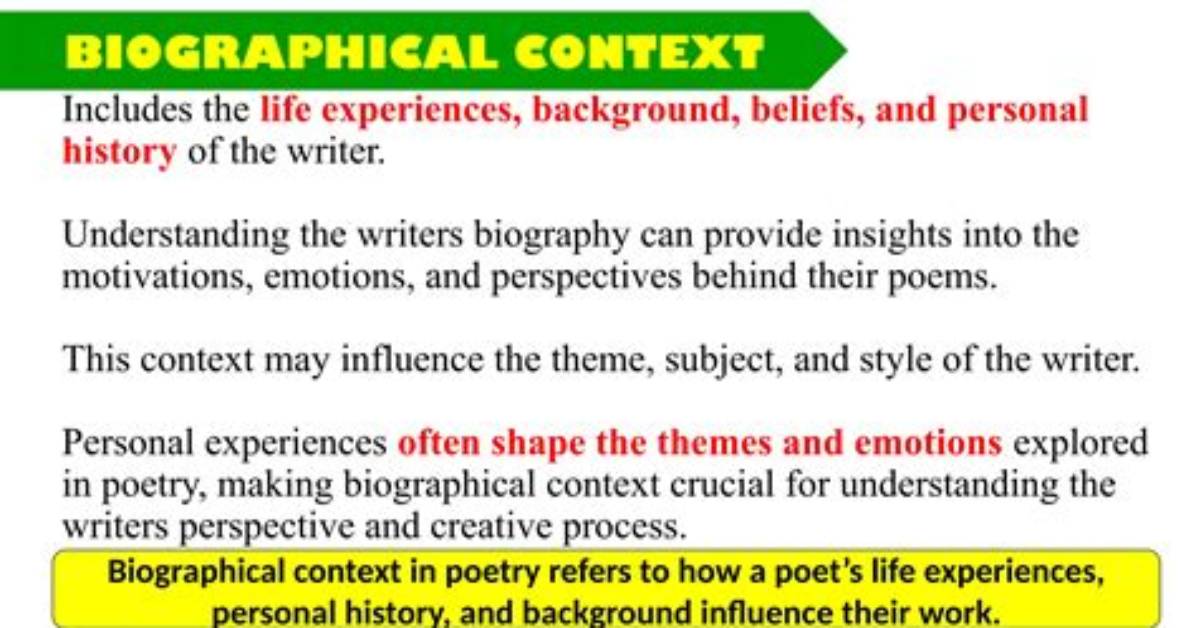 What Is Biographical Context?
