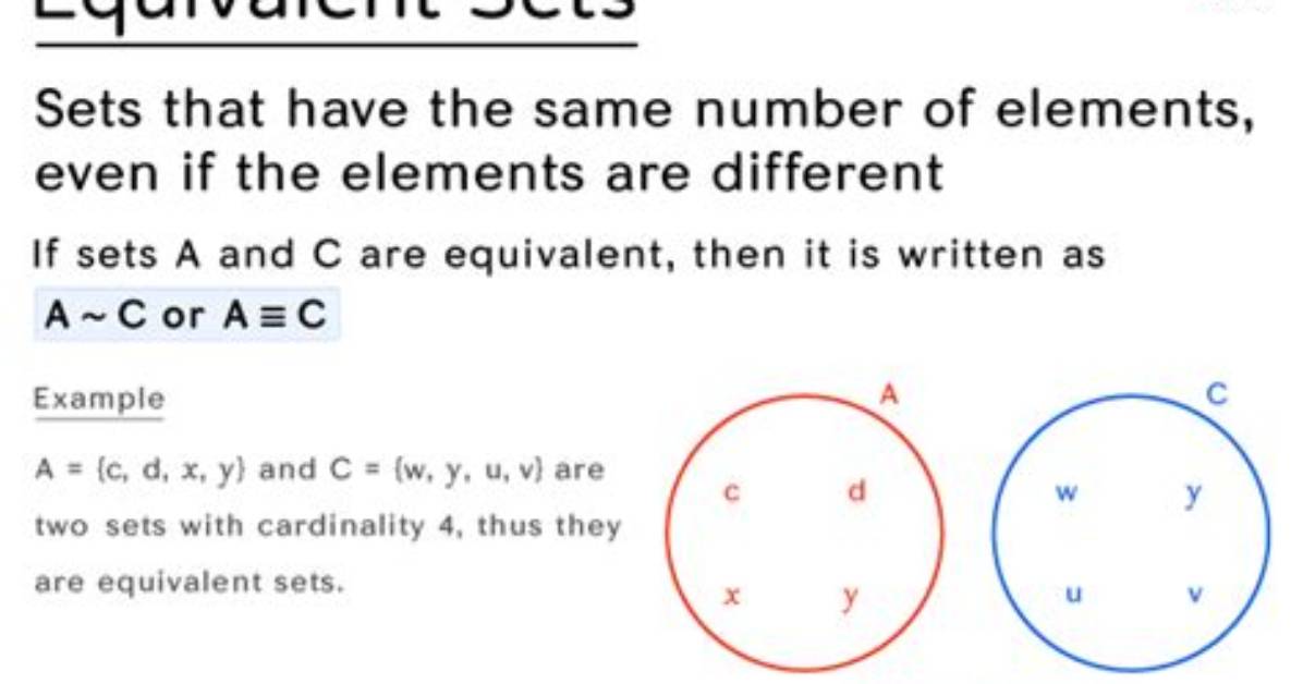 What Is Cardinally Equivalent Sets?