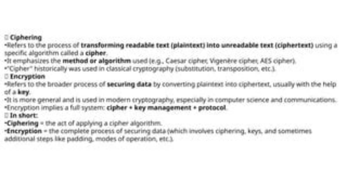 What Is Ciphering Algorithms?