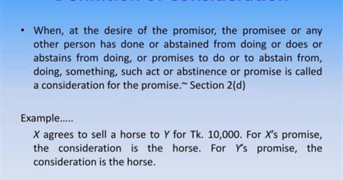 What Is Consideration Definition?