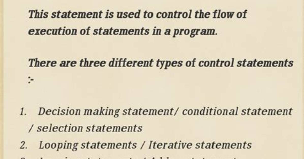 What Is Control Statement in Linux?