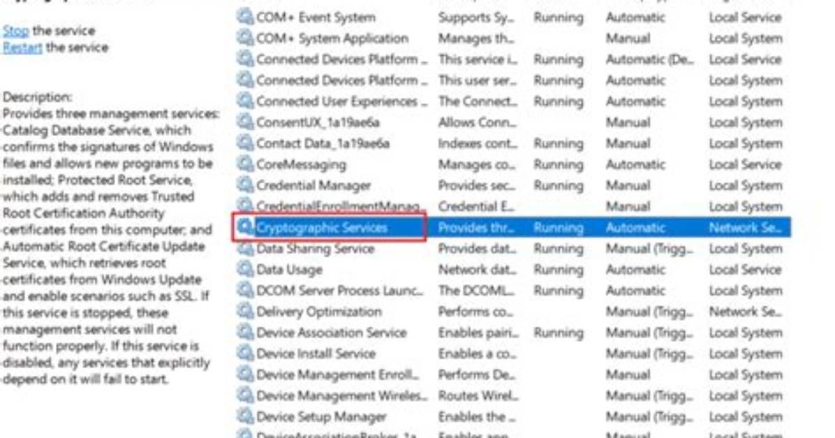 What Is Cryptographic Services Windows 10?