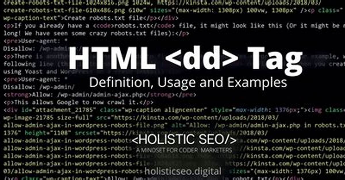 What Is Dd in Html