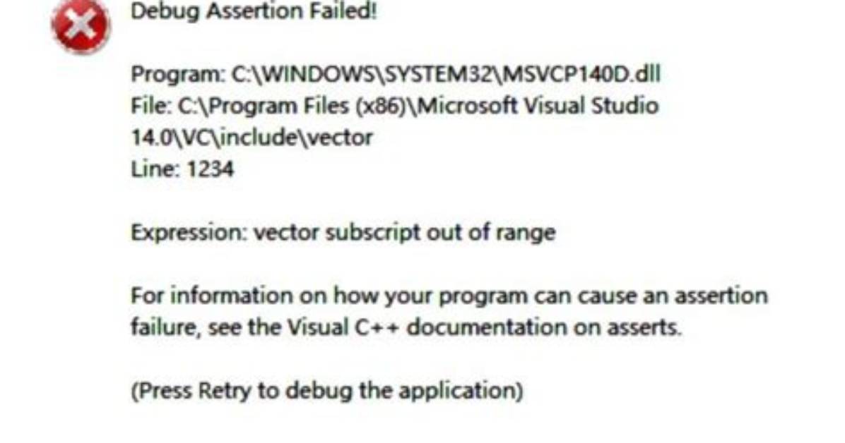 What Is Debug Assertion Failed?