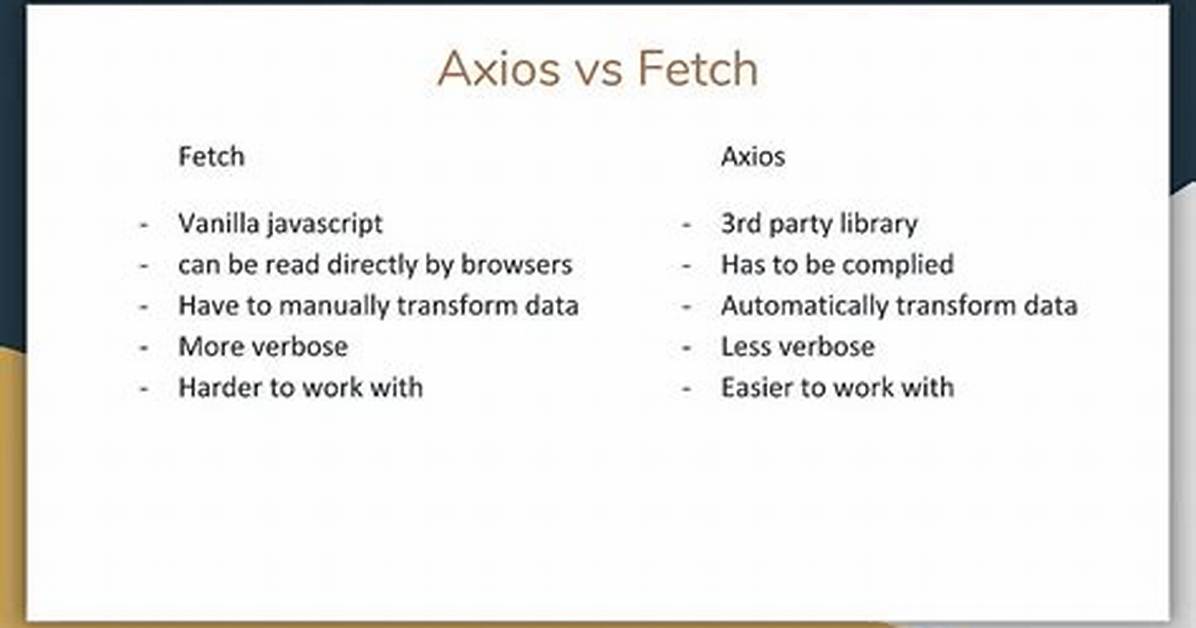 What Is Difference Between Axios and Fetch?