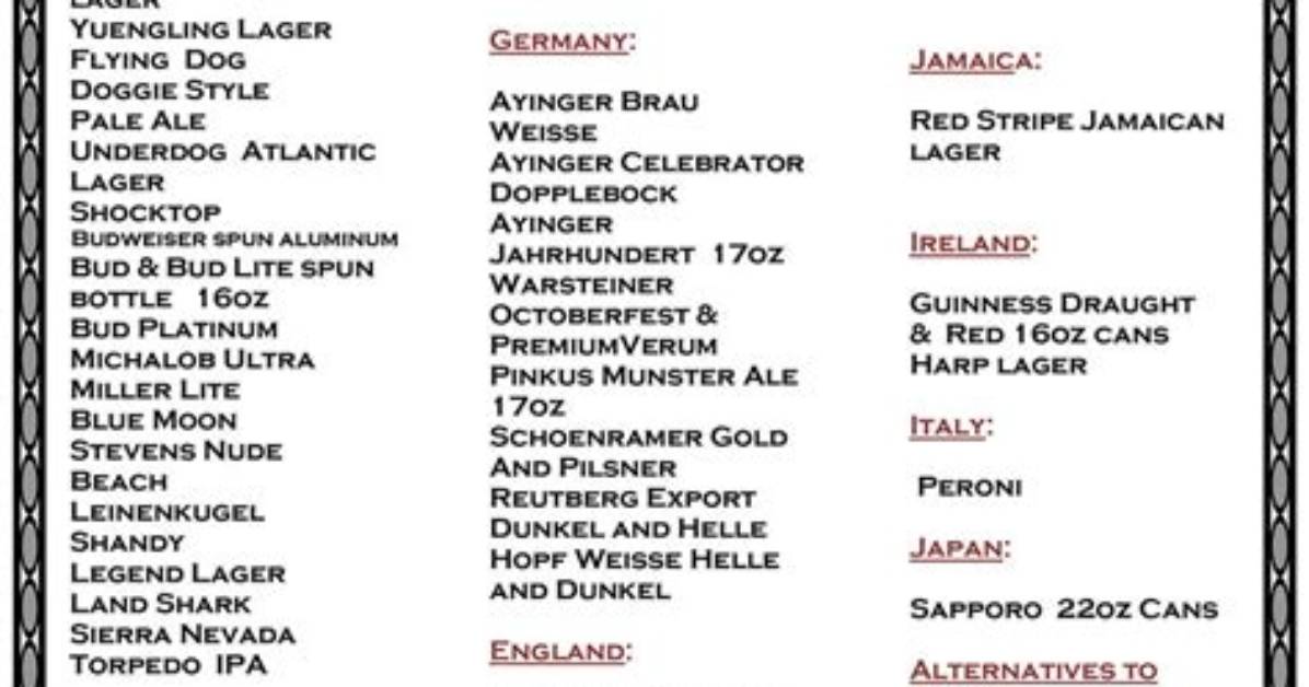 What Is Elderly Beer List