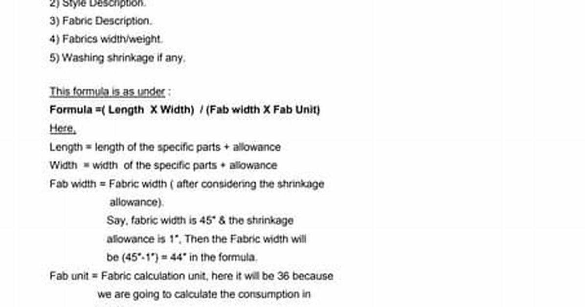 What Is Fabric Consumption?