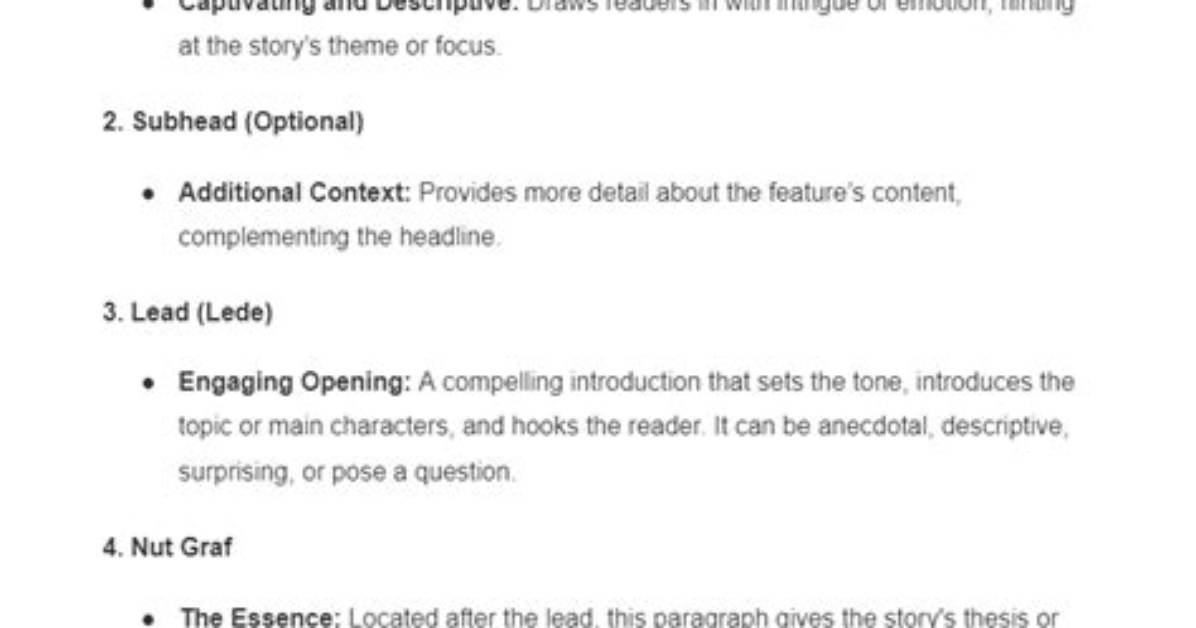 What Is Feature Writing Example?